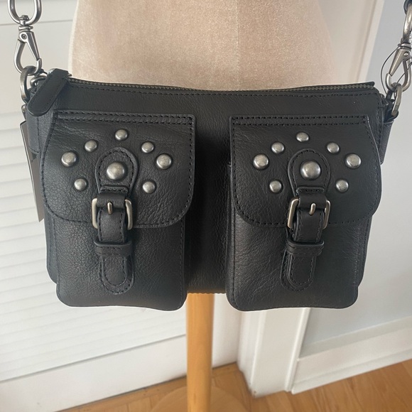 NWT Ralph Lauren Studded Leather Medium Noa Crossbody - Picture 2 of 13